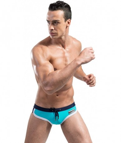 Briefs Men's Swim Brief Nylon - Blue - CA11XRA8OYP $34.22