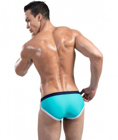 Briefs Men's Swim Brief Nylon - Blue - CA11XRA8OYP $34.22