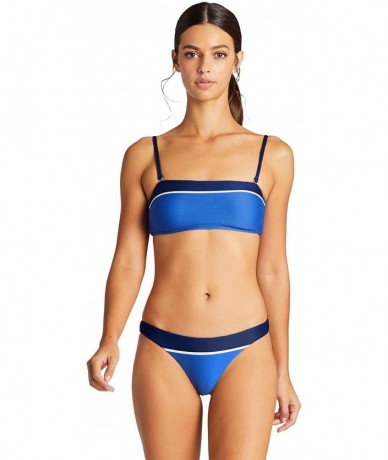 Tops Women's Bolero Stripe Mila Bandeau Bikini Top - Blu Bar Stripe - C218A92Q0DH $81.77