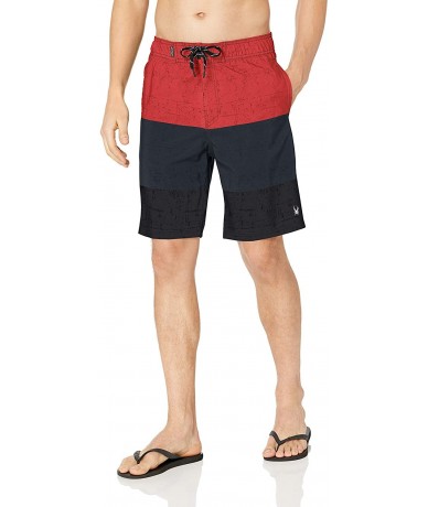 Board Shorts Men's Hydro Series Hybrid Swim Shorts - Red Hybrid - CZ18NXHTLMI $53.47