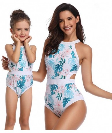 One-Pieces 1 Piece Swimsuit Women Retro Monokini Tummy Control Halter Bathing Suits - Blue/Women - C818RZUYCSG $56.91