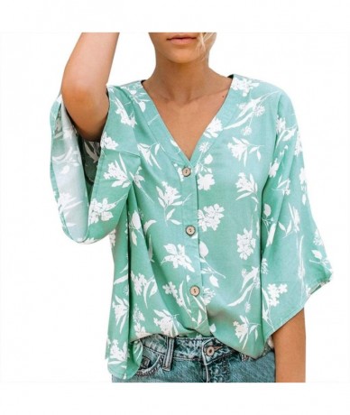 Cover-Ups Floral Blouses ❀ Womens Boho Flower Cardigan Bell Sleeve Shirts Beach Kimono Bohemian Loose Fit Summer Fashion Same...