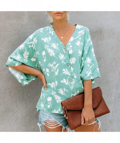 Cover-Ups Floral Blouses ❀ Womens Boho Flower Cardigan Bell Sleeve Shirts Beach Kimono Bohemian Loose Fit Summer Fashion Same...