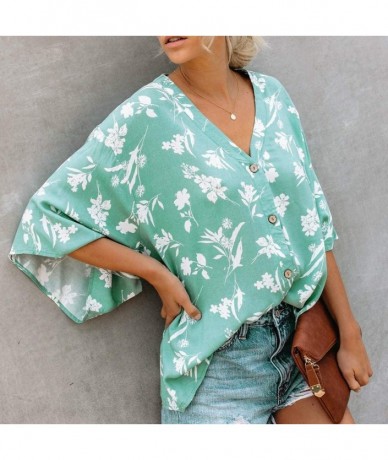 Cover-Ups Floral Blouses ❀ Womens Boho Flower Cardigan Bell Sleeve Shirts Beach Kimono Bohemian Loose Fit Summer Fashion Same...