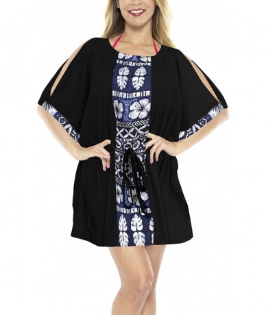 Cover-Ups Women's Rayon Beach Cover up Swimsuit Kimono Cardigan with Bohemian Floral Print - Halloween Black_b125 - CU180M5M5...