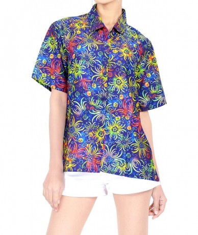 Cover-Ups Women Hawaiian Shirt Button Down Collar Party Casual Swim Aloha Beach - Multicolor_x171 - CX17AA2LIGZ $39.02