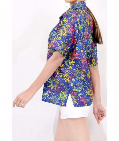 Cover-Ups Women Hawaiian Shirt Button Down Collar Party Casual Swim Aloha Beach - Multicolor_x171 - CX17AA2LIGZ $39.02