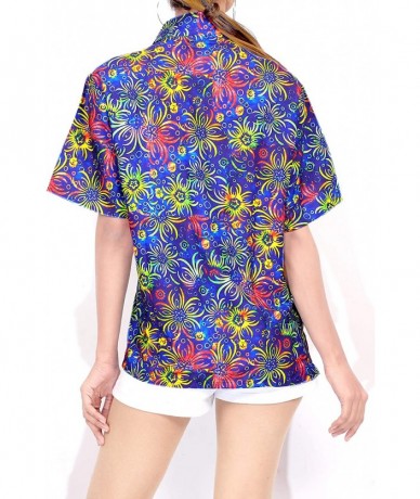 Cover-Ups Women Hawaiian Shirt Button Down Collar Party Casual Swim Aloha Beach - Multicolor_x171 - CX17AA2LIGZ $39.02