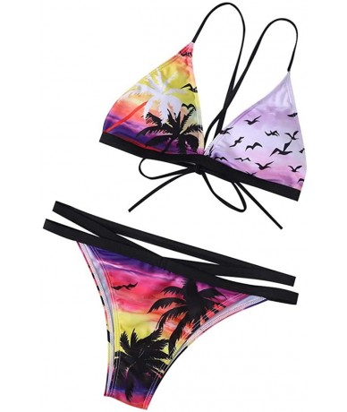 Sets Women's Bikini Swimwear Beach Wear Set - Purple - CF195ZAXUDT $29.73