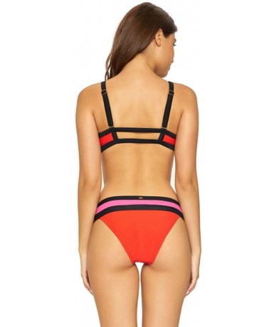 Bottoms Womens Lust Wide Band Cheeky Bikini Swim Bottom - Lust - CQ18OG06L9R $35.52