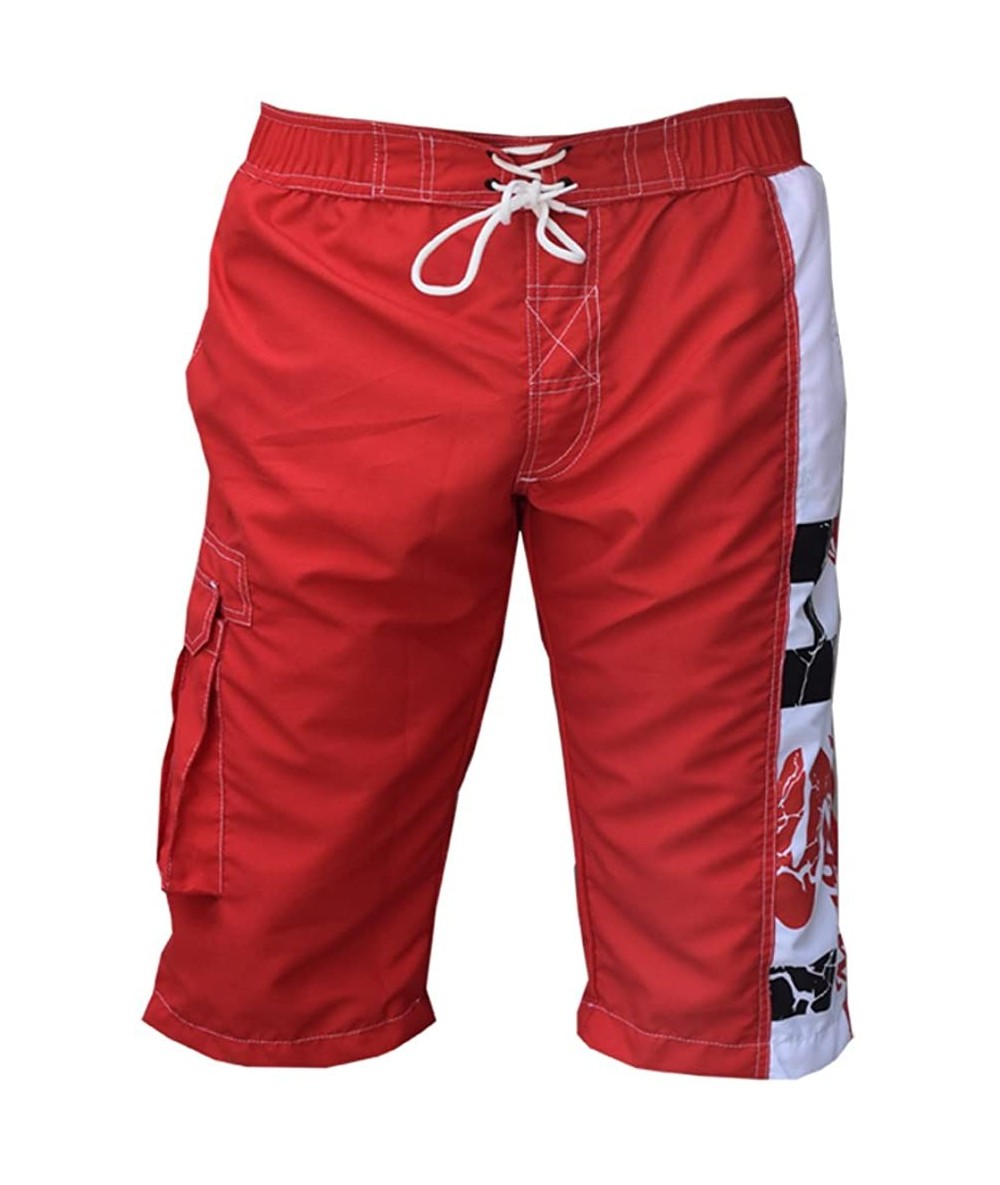 Board Shorts Men's Casual Boardshorts Surf Board Shorts Swim Wear Beach Sports Trunks Pants - CG12N2SG4EJ $28.89