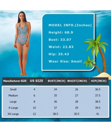 Racing Women's One Piece Swimsuit Bathing Suit Padded Push Up Tummy Control Beach Swimwear - Grey Macrame Style - CK18WGT3TLN...