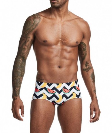 Briefs Mens Low Rise Sexy Boxer Brief Swim Trunks Swimwear - 00803 Fruit - CL198SOM6A9 $40.07