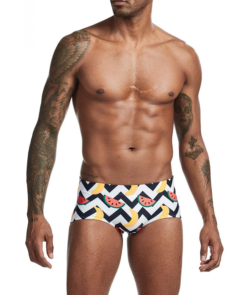 Briefs Mens Low Rise Sexy Boxer Brief Swim Trunks Swimwear - 00803 Fruit - CL198SOM6A9 $40.07