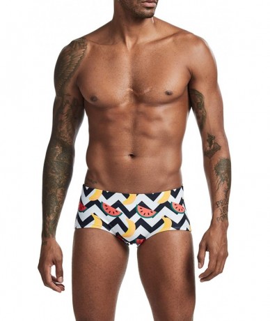 Briefs Mens Low Rise Sexy Boxer Brief Swim Trunks Swimwear - 00803 Fruit - CL198SOM6A9 $40.07