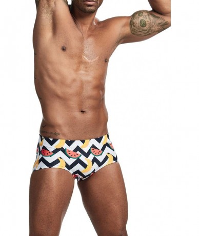 Briefs Mens Low Rise Sexy Boxer Brief Swim Trunks Swimwear - 00803 Fruit - CL198SOM6A9 $40.07