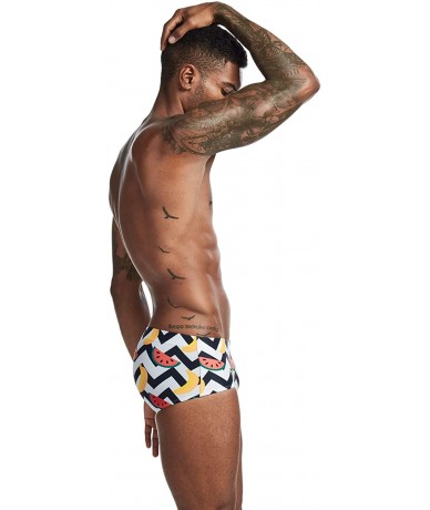 Briefs Mens Low Rise Sexy Boxer Brief Swim Trunks Swimwear - 00803 Fruit - CL198SOM6A9 $40.07