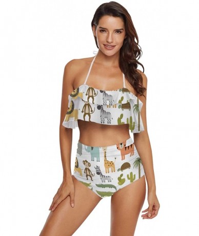 Tankinis Women's Swimsuit Two Piece Off Shoulder Flounce Ladies Swimwear of Woods - Multi 30 - CK190ECEMIY $72.85