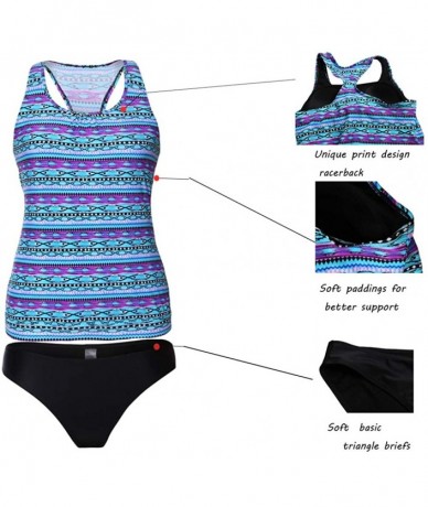 Sets 2020 Women Printed Two Pieces Tankini Swimsuit with Triangle Bottoms Bathing Suits - Color-8 - CD18UDLKDX4 $51.77