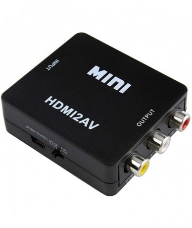 Tankinis Mini Composite 1080P HDMI to RCA Audio Video CVBS AV Adapter Converter for HD TV - Black - CK18ZAOZQ04 $30.25