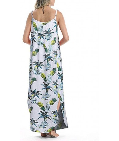 Cover-Ups Maxi Dresses for Women Plus Size- Women's Casual Summer Loose Pocket Floral Print Long Dress Short Sleeve Split Max...