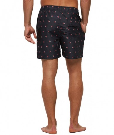 Racing Men's Swim Trunks Quick Dry Athletic Swimwear Shorts with Mesh Lining and Pockets - Black Watermelon - CF19E4D8AG4 $38.72