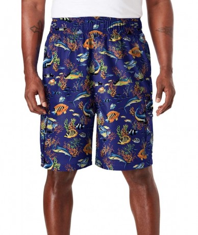 Trunks Men's Big & Tall Flex Swim Trunks - Tropical Fish (5082) - C5197707XXI $78.18