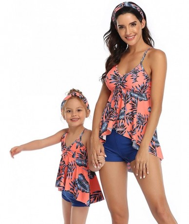 One-Pieces Mum and Daughter Matching Bathingsuit Family Swimwear Womens Floral Bikini Sets Girls Swimsuits - Conservative Ora...