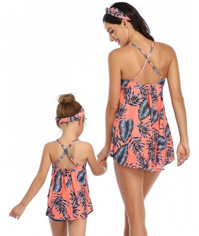 One-Pieces Mum and Daughter Matching Bathingsuit Family Swimwear Womens Floral Bikini Sets Girls Swimsuits - Conservative Ora...