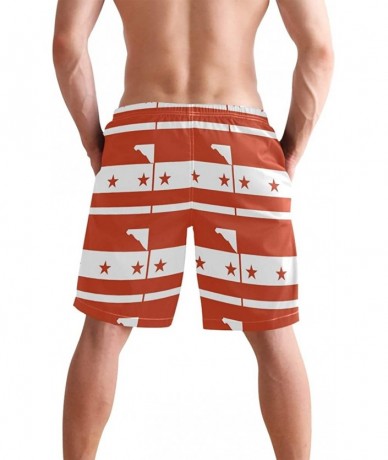 Board Shorts Men's Quick Dry Swim Trunks with Pockets Beach Board Shorts Bathing Suits - Washington Dc Flag - CB19529DZCO $48.59