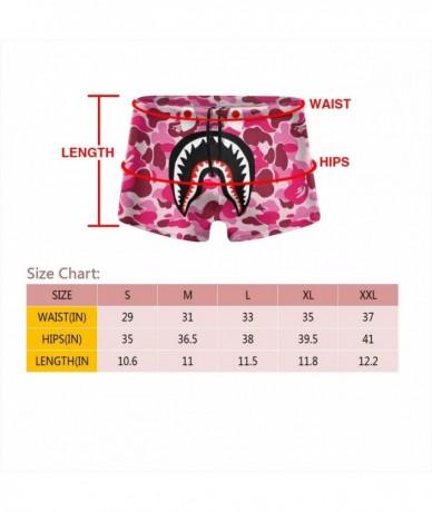 Briefs Men's Swim Briefs Swimwear Competitive Swim Suit - Bape Shark Teeth Pink Camo (11) - CU19CM3T5HW $40.11