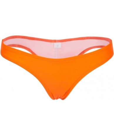 Bottoms Women's Hot Summer Brazilian Beachwear Bikini Bottom Thong Swimwear - Orange - CC12I7GWJX1 $20.81