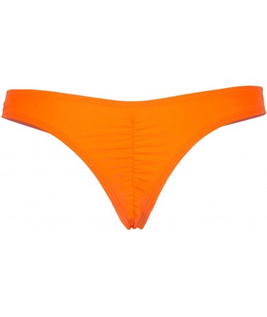 Bottoms Women's Hot Summer Brazilian Beachwear Bikini Bottom Thong Swimwear - Orange - CC12I7GWJX1 $20.81