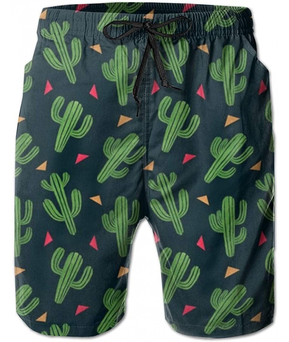 Board Shorts Men Fashion Swim Trunks Quick Dry Bathing Suits Board Shorts with Pocket - Cactus - CA199MWQKEG $46.96