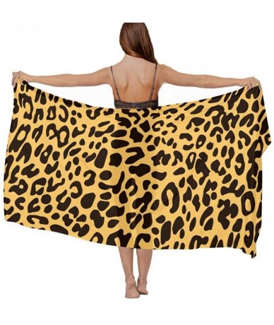 Cover-Ups Women Fahion Swimsuit Bikini Cover Up Sarong- Party Wedding Shawl Wrap - Colorful Leopard Print - C119C4G033C $45.47