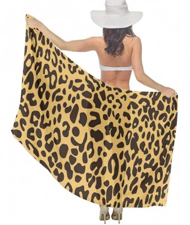 Cover-Ups Women Fahion Swimsuit Bikini Cover Up Sarong- Party Wedding Shawl Wrap - Colorful Leopard Print - C119C4G033C $45.47