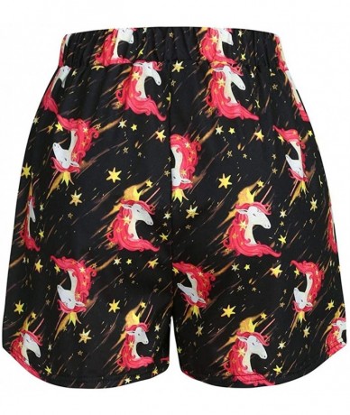 Board Shorts Women's Summer Leopard Pocket Shorts - B-black - CO193IAH9TW $24.55