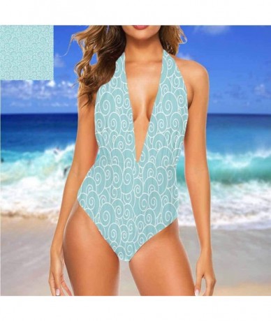 Cover-Ups High Cut Bikini Curles Abstract Nature- Unique and Comfortable - Multi 23 - CP19CA6HO7I $69.38