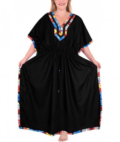 Cover-Ups Women's Maxi Kaftan Wedding Dresses Sleepwear Cover Ups Drawstring A - Halloween Black_b235 - C018ME5E90I $39.67