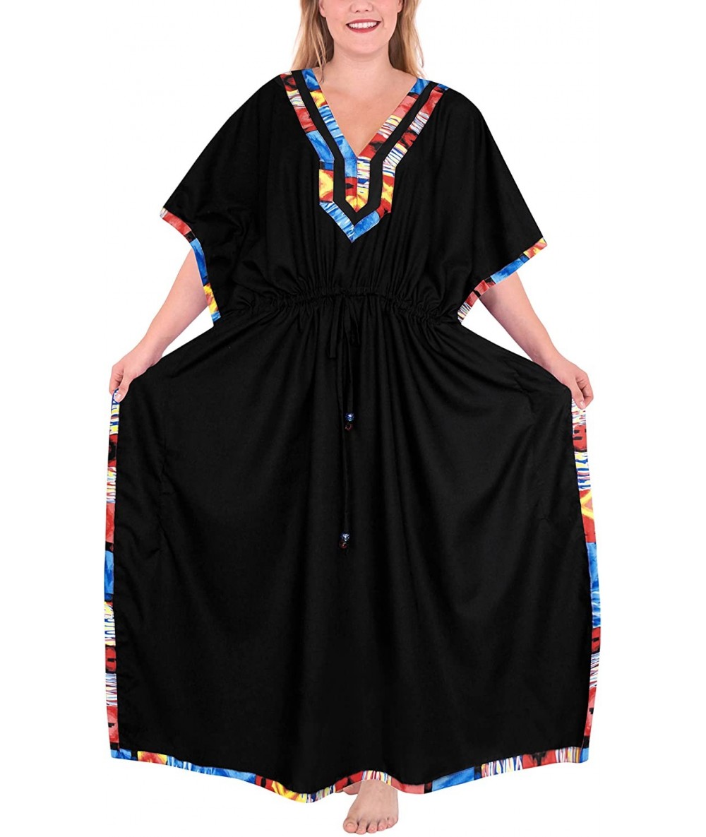 Cover-Ups Women's Maxi Kaftan Wedding Dresses Sleepwear Cover Ups Drawstring A - Halloween Black_b235 - C018ME5E90I $39.67