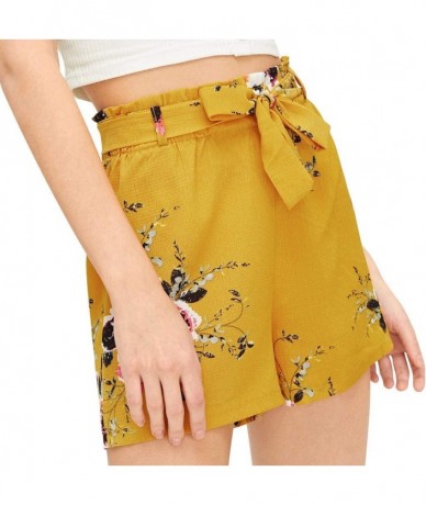 Board Shorts 2019 Women Sexy Skirt Summer Print Embroidery High Waist Short Pants - Khaki - CD184UAX4MK $21.79