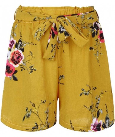 Board Shorts 2019 Women Sexy Skirt Summer Print Embroidery High Waist Short Pants - Khaki - CD184UAX4MK $21.79