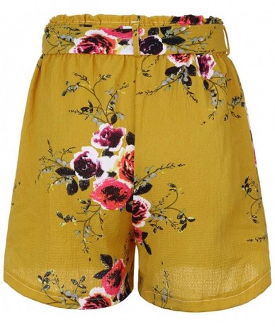 Board Shorts 2019 Women Sexy Skirt Summer Print Embroidery High Waist Short Pants - Khaki - CD184UAX4MK $21.79