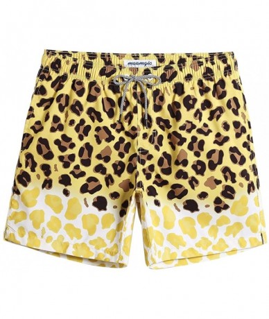 Trunks 7" Swim Shorts Mens Quick Dry Swim Trunks with Mesh Lining Teen Funny Print Swimwear Swimsuit - Leopard - CH199U7ELDI ...