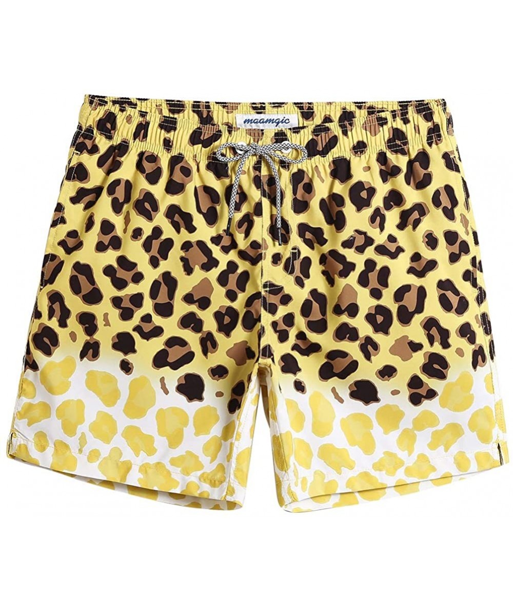 Trunks 7" Swim Shorts Mens Quick Dry Swim Trunks with Mesh Lining Teen Funny Print Swimwear Swimsuit - Leopard - CH199U7ELDI ...