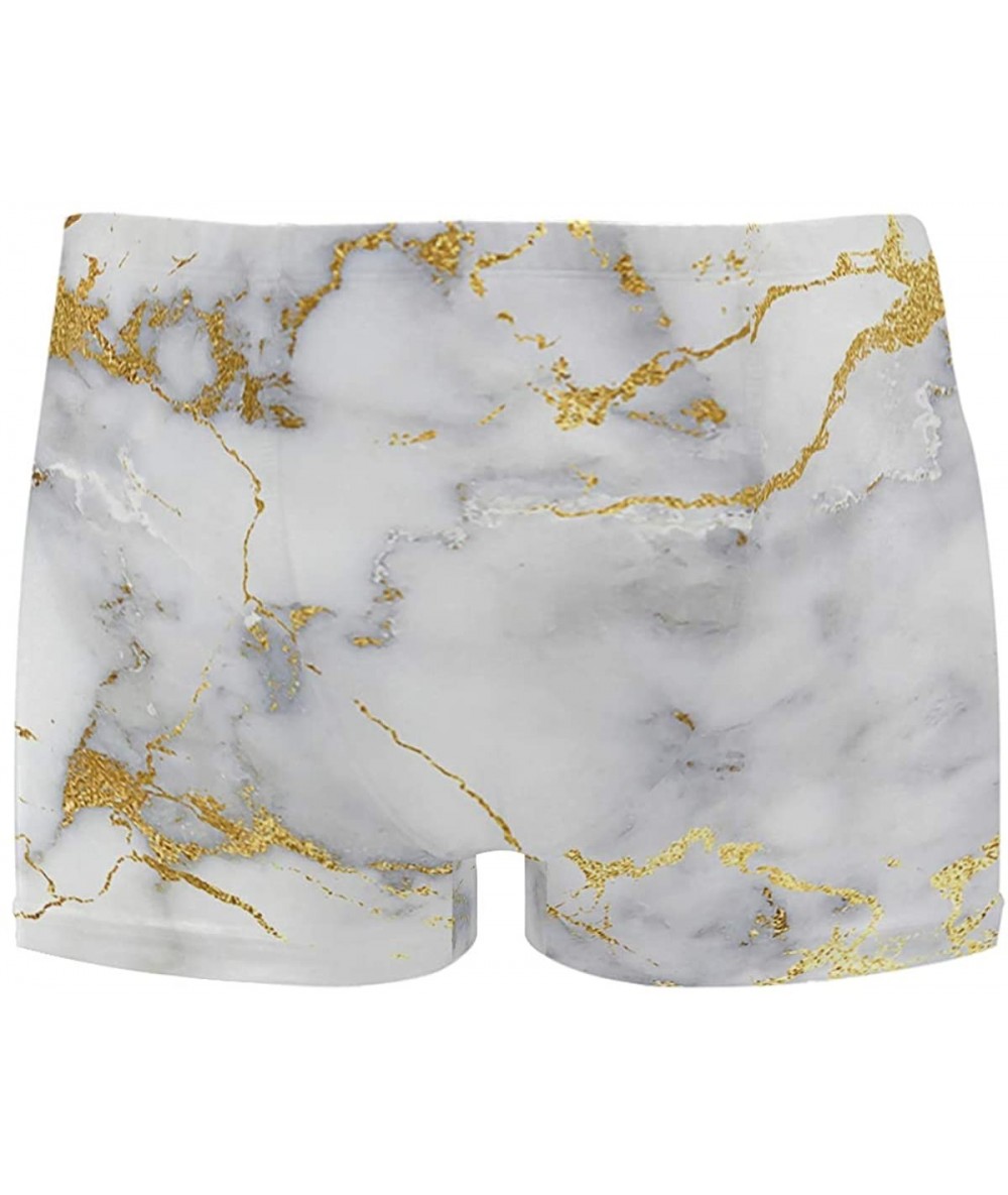 Briefs Sexy Mens Swimwear Swim Briefs Bikini Bathing Suit Gold White Marble Boxers Shorts Swim Trunks - CG19DYSMHDH $46.88