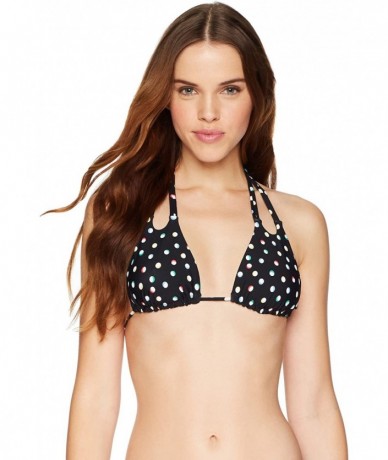 Tops Women's On The Dot Triangle Bikini Top - Black - C3186NSHAW2 $68.32