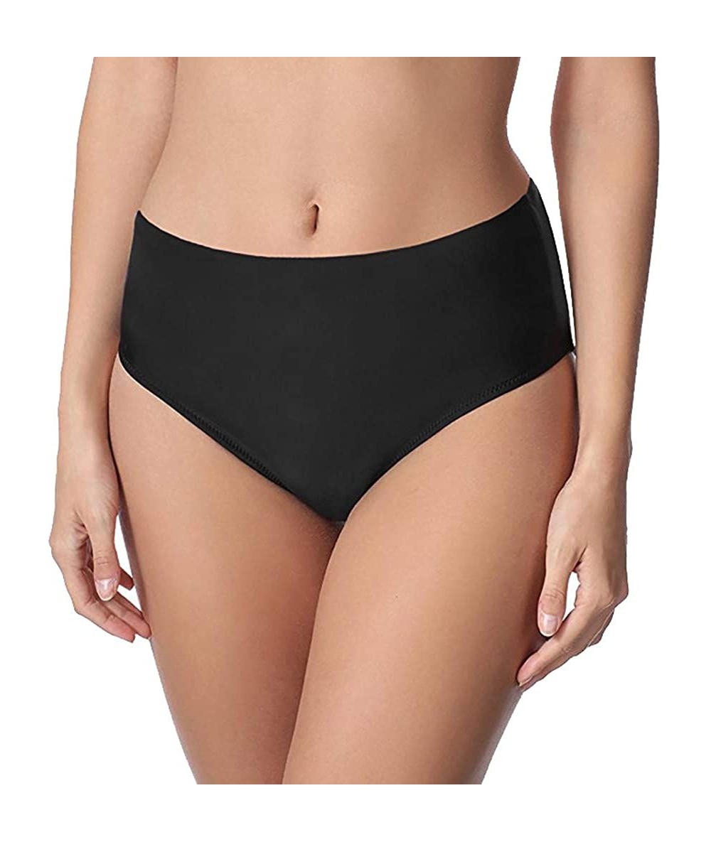 Tankinis Solid Sexy Skinny Bikini Bottoms Beach Full Coverage Swim Briefs Swimsuit Bottoms for Women - Black - CR18TZN0U0H $2...