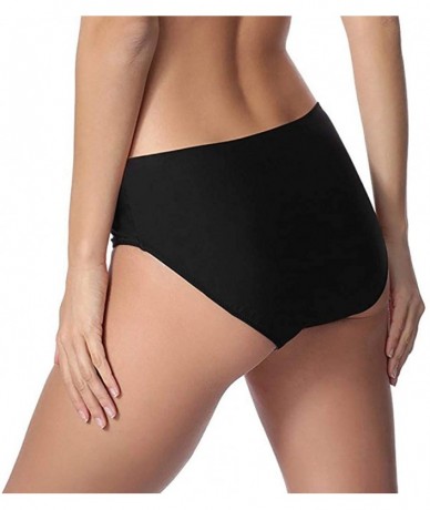 Tankinis Solid Sexy Skinny Bikini Bottoms Beach Full Coverage Swim Briefs Swimsuit Bottoms for Women - Black - CR18TZN0U0H $2...