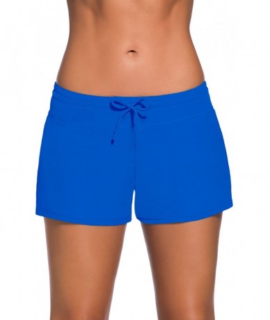 Board Shorts Women Beach Board Shorts Boy Short Pants Plus Size Tankini Bottom Swimwear Short - Royal Blue - CT18EO0NU93 $32.82